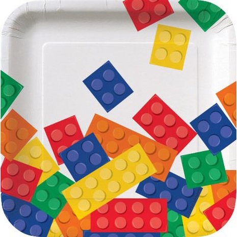 Creative Converting Lego Block Party Plates 18cm | 8 pieces