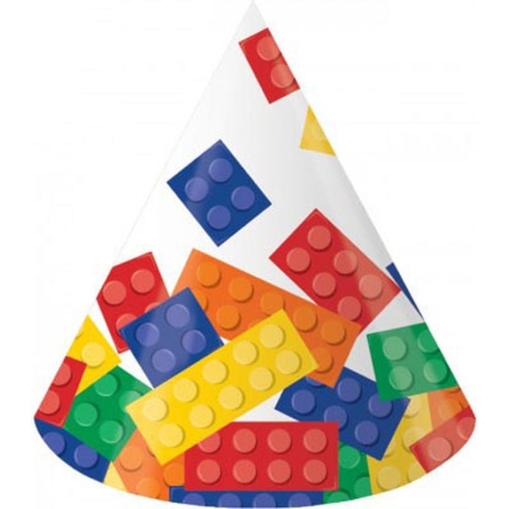 Creative Converting Chapeaux de fête Lego Block Party | 8 pièces