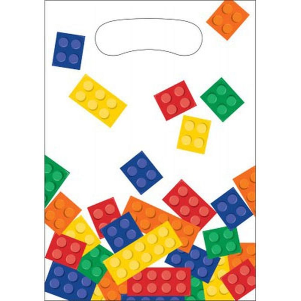 Creative Converting Lego Block Party Uitdeelzakjes 23x16cm | 8 stuks Creative Converting Lego Block Party Uitdeelzakjes 23x16cm | 8 stuks