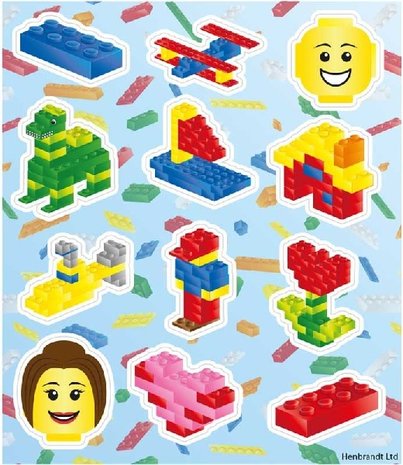 Henbrandt Lego-Aufkleberbogen 12 x 10 cm | 12 Bögen