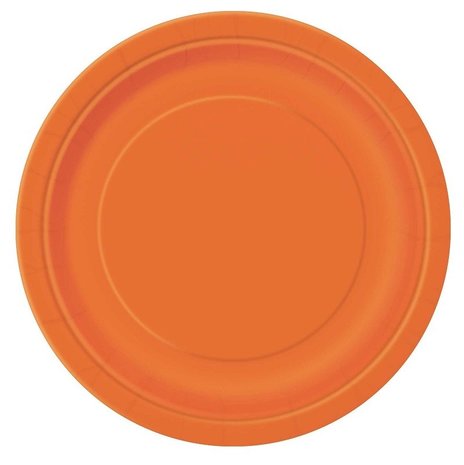 Unique Party Oranje Borden 23cm | 16 stuks