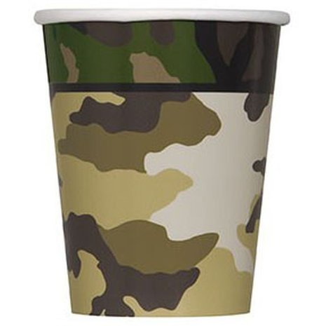 Unique Party Militärtarnbecher | 8 Stück Unique Party Militärtarnbecher | 8 Stück