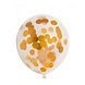Transparent balloon with gold confetti | 6 pieces