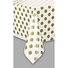 Unique Party Weiße Tischdecke mit goldenen Punkten, 137 x 274 cm | pro Stück