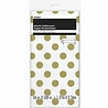 Unique Party White Tablecloth with Gold Dots 137x274cm | per piece Unique Party White Tablecloth with Gold Dots 137x274cm | per piece
