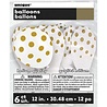 Unique Party White balloons with gold dots | 6 pieces Unique Party White balloons with gold dots | 6 pieces