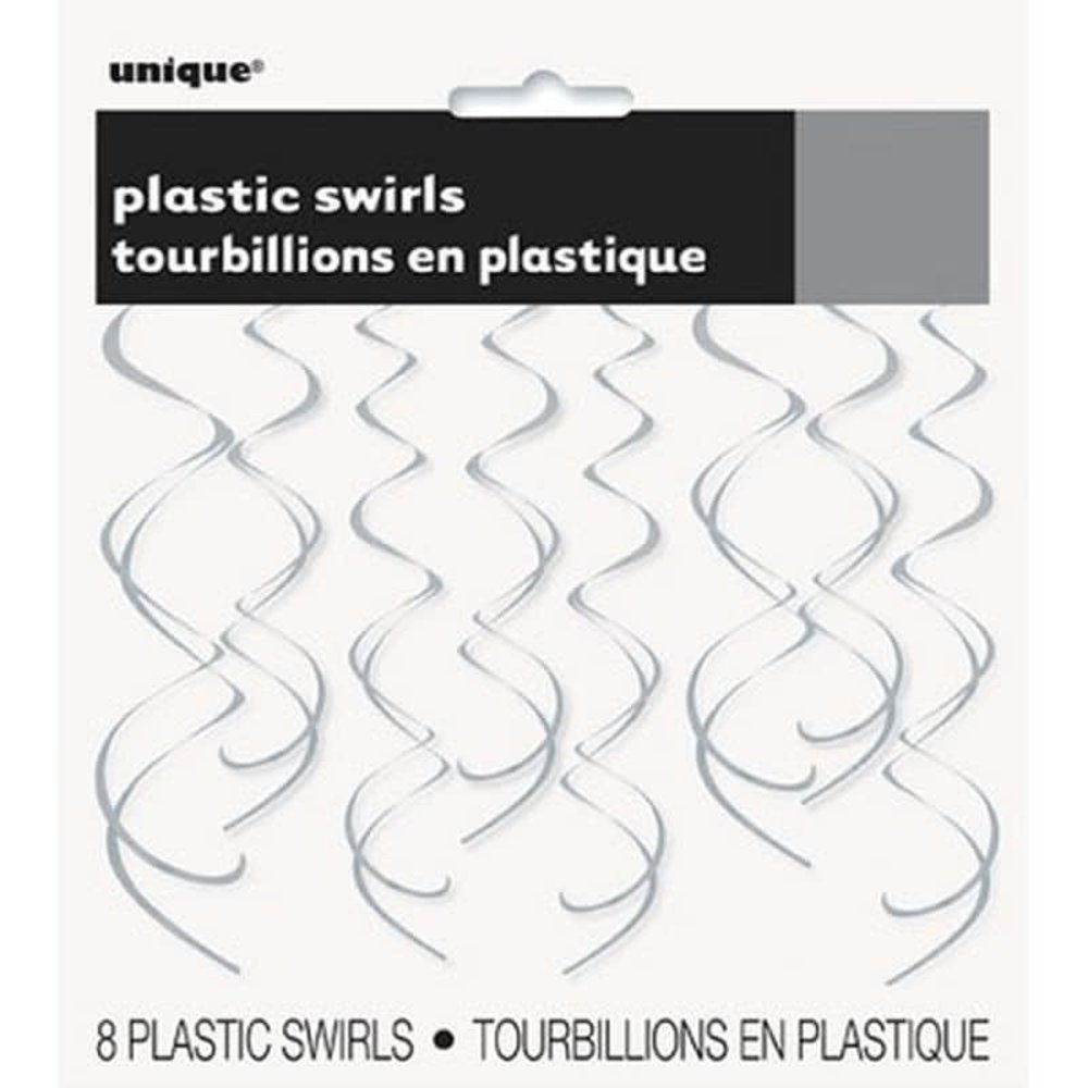 Decoratie Unique swirl zilver 65cm | 8 stuks Decoratie Unique swirl zilver 65cm | 8 stuks