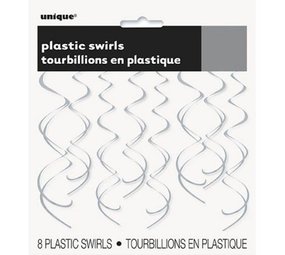 Decoratie Unique swirl zilver 65cm | 8 stuks Decoratie Unique swirl zilver 65cm | 8 stuks