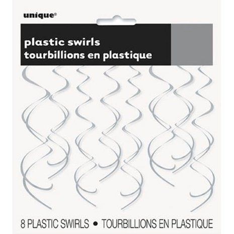 Decoratie Unique swirl zilver 65cm | 8 stuks Decoratie Unique swirl zilver 65cm | 8 stuks