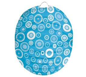 Folat Lampion Blauw met Cirkels 22cm | per stuk Folat Lampion Blauw met Cirkels 22cm | per stuk