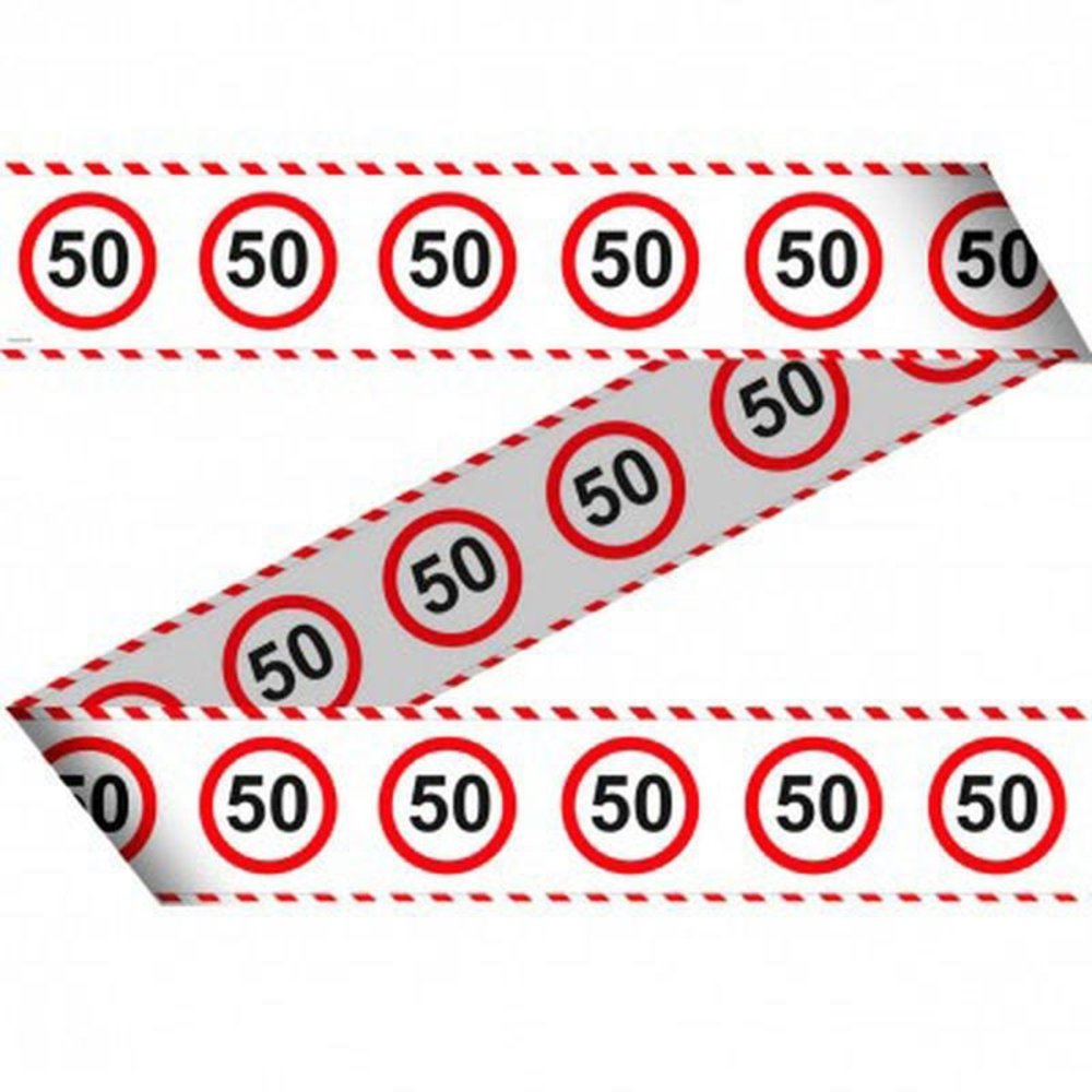 Folat Panneau de signalisation routière avec ruban de signalisation, 50 ans