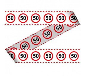 Folat Panneau de signalisation routière avec ruban de signalisation, 50 ans
