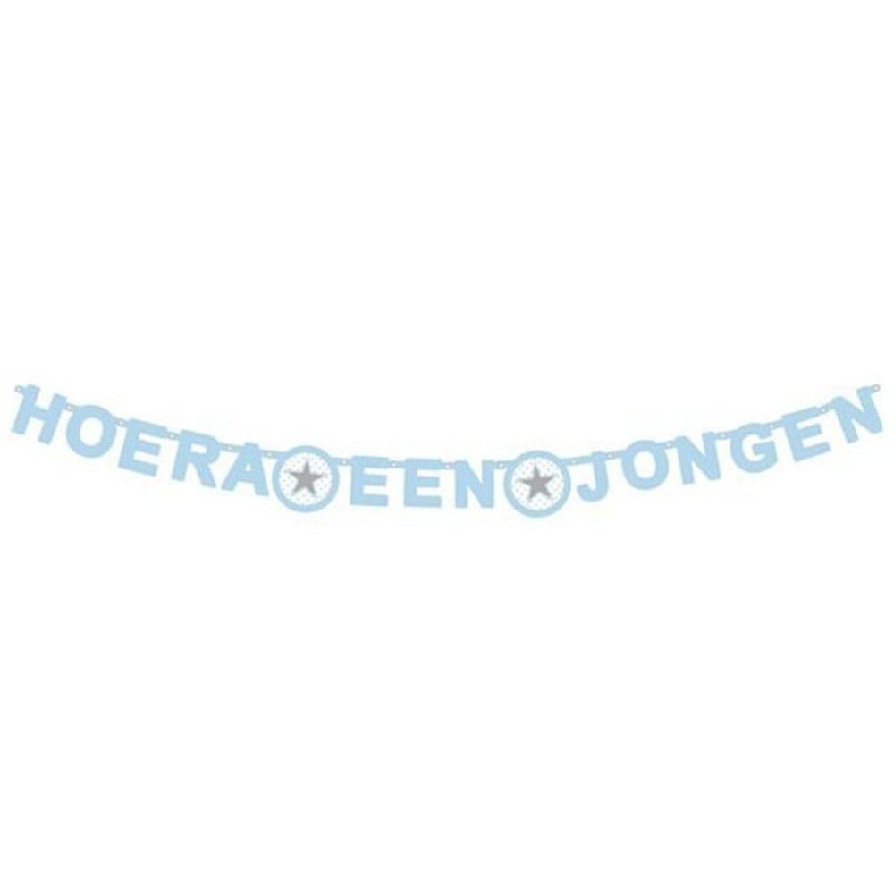 Guirlande de lettres Hourra pour un garçon avec une étoile