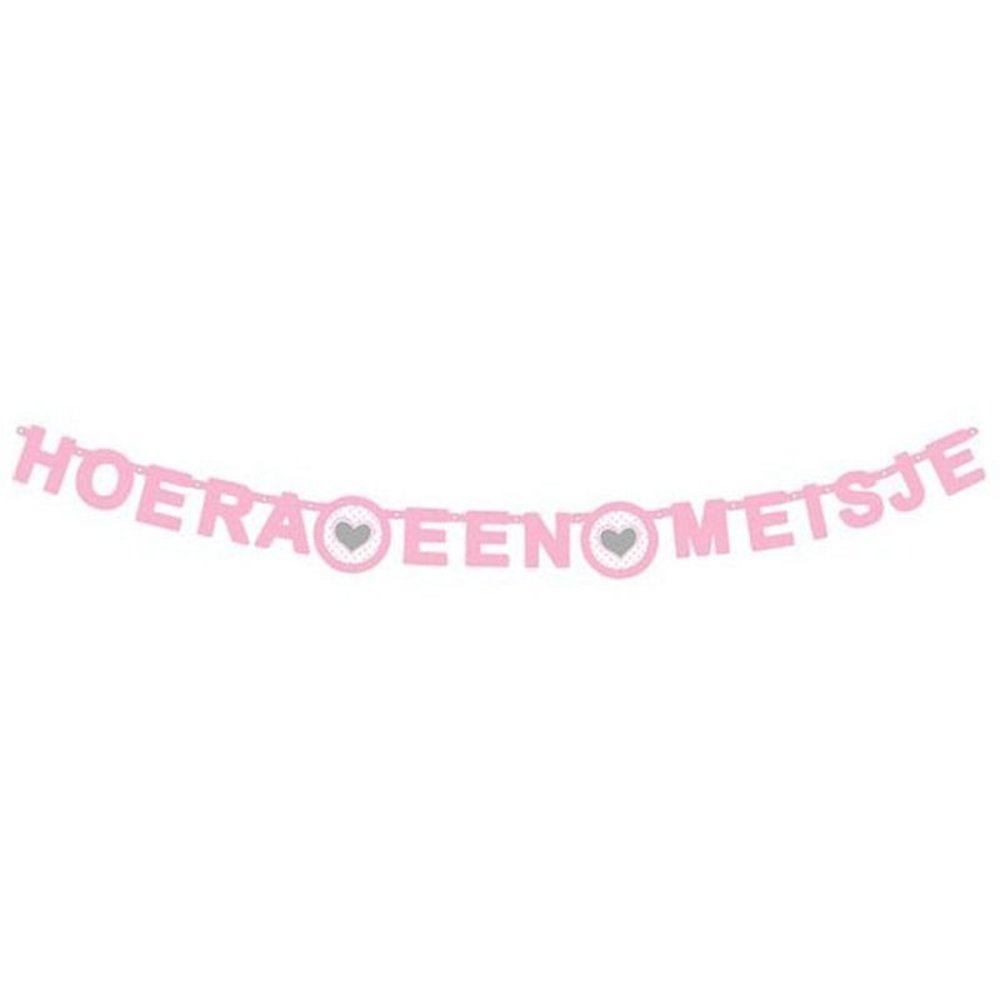 Haza - Witbaard Hooray a Girl Letter Garland with Heart 185cm | per piece