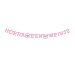 Letterslinger hoera een meisje met hart Letterslinger hoera een meisje met hart
