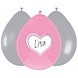 Haza - Witbaard Ballons roses en forme de cœur, personnalisables, 30 cm | Lot de 6