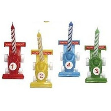 Haza - Witbaard Race Car Cake Candles | per set