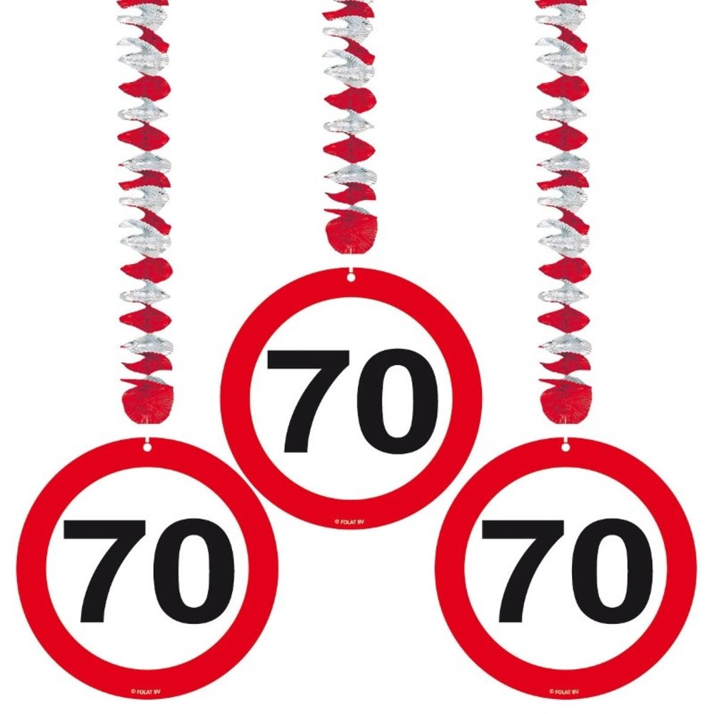 Folat Panneau de signalisation décoratif en spirale, 70 ans