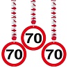 Folat Panneau de signalisation décoratif en spirale, 70 ans Folat Panneau de signalisation décoratif en spirale, 70 ans