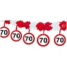 Folat 70 Jahre Verkehrsschild-Girlande mit Anhängern, 4 Meter | pro Stück