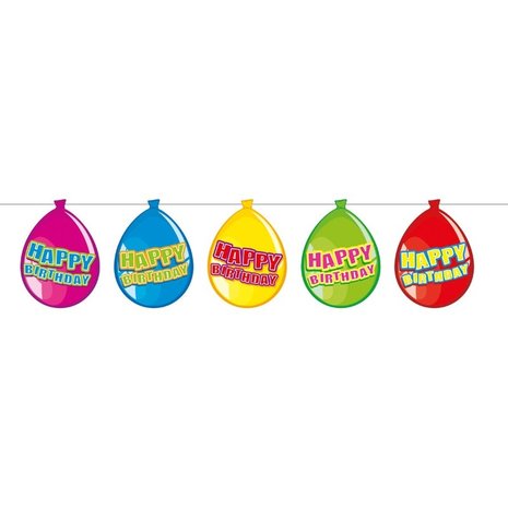 Folat Happy Birthday Balloon Bunting | 10 meters
