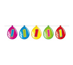 Folat Balloon-shaped bunting garland 1 year | 10 meters