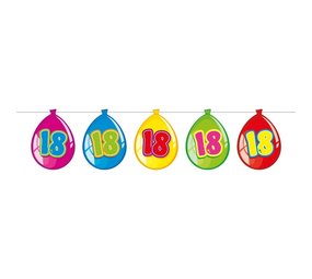 Folat Vlaggenlijn slinger Ballonvorm 18 jaar | 10 meter Folat Vlaggenlijn slinger Ballonvorm 18 jaar | 10 meter