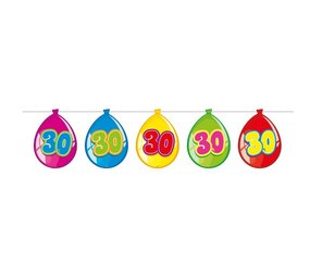 Folat Balloon-shaped bunting garland 30 years | 10 meters