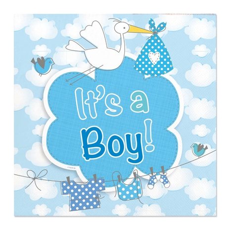 Folat It's a Boy! Servetten 25x25 | 20 stuks Folat It's a Boy! Servetten 25x25 | 20 stuks