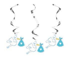 Folat Decoratie swirl  It's a Boy! 75cm | 3 stuks