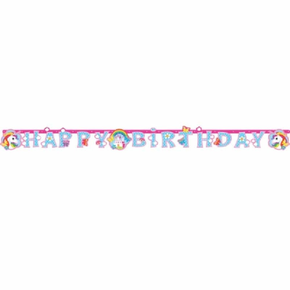 Riethmüller Guirlande de lettres licorne arc-en-ciel « Joyeux anniversaire » 180 x 15 cm | à l'unité