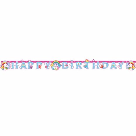 Riethmüller Eenhoorn Regenboog Letterslinger Happy Birthday 180x15cm | per stuk Riethmüller Eenhoorn Regenboog Letterslinger Happy Birthday 180x15cm | per stuk