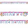 Riethmüller Einhorn-Regenbogen-Buchstabengirlande „Alles Gute zum Geburtstag“ 180 x 15 cm | pro Stück