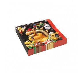 Amscan Super Mario Servetten 33x33cm | 20 stuks Amscan Super Mario Servetten 33x33cm | 20 stuks