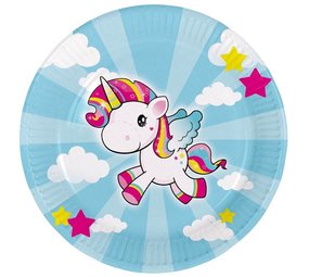 Folat Einhorn-Kinderteller 23 cm | 8 Stück