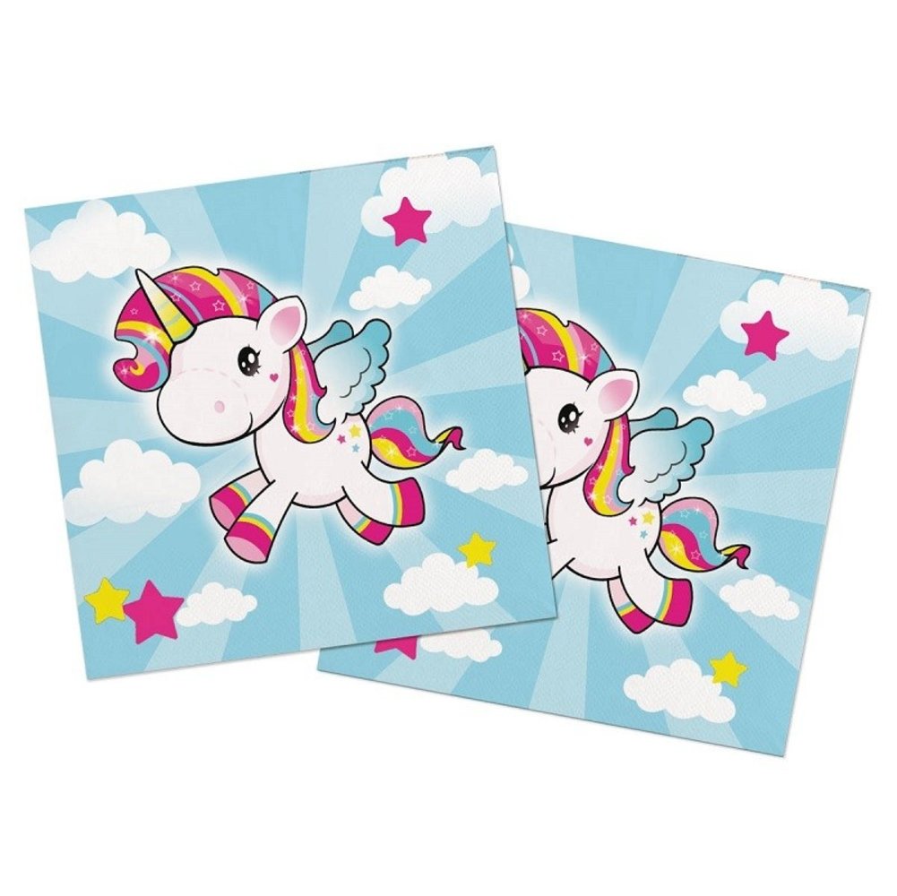 Folat Einhorn-Servietten für Kinder, 33 x 33 cm | 20 Stück