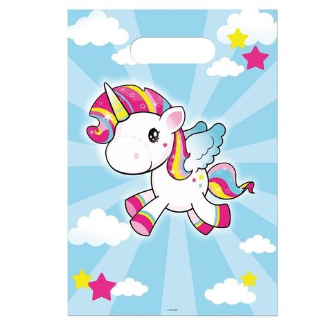 Folat Unicorn Kids Party Bags 29x18cm | 8 pieces
