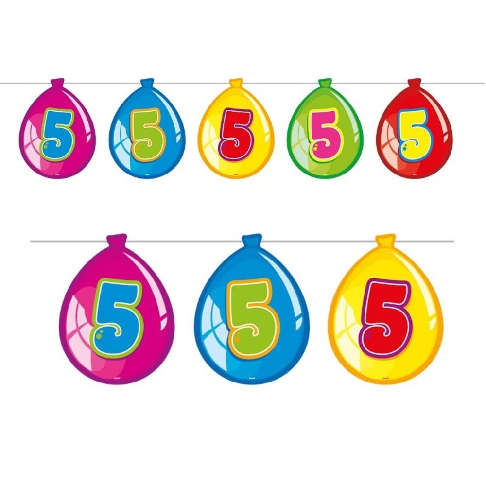 Folat Guirlande de fanions en forme de ballons 5 ans | 10 mètres