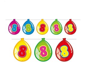 Folat Guirlande de fanions en forme de ballons 8 ans | 10 mètres