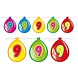 Folat Guirlande de fanions en forme de ballons 9 ans | 10 mètres