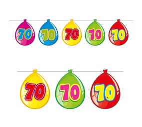 Folat Vlaggenlijn Ballonvorm 70 jaar | 10 meter Folat Vlaggenlijn Ballonvorm 70 jaar | 10 meter