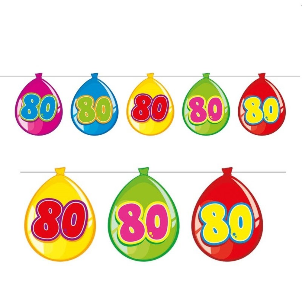 Folat Guirlande de ballons 80 ans | 10 mètres