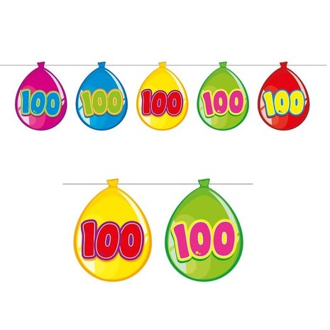 Folat Vlaggenlijn Ballonvorm  100 jaar | 10 meter