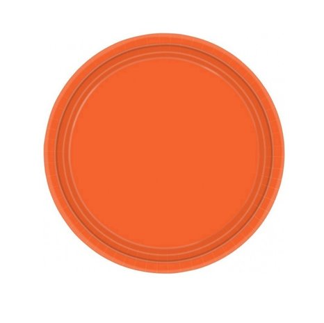 Unique Party Orangefarbene Teller, 18 cm | 8 Stück