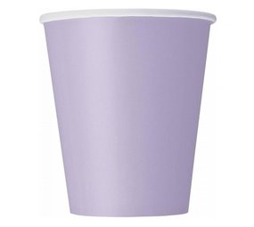 Unique Party Bekers lavendel -  lila 270 ml | 14 stuks Unique Party Bekers lavendel -  lila 270 ml | 14 stuks