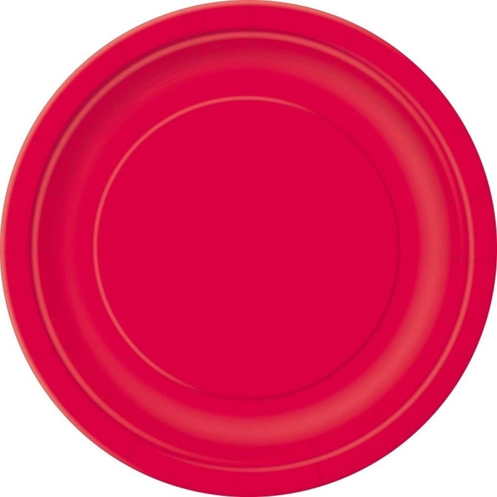 Unique Party Assiettes rouges 23 cm | 16 pièces