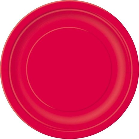 Unique Party Red Plates 23cm | 16 pieces