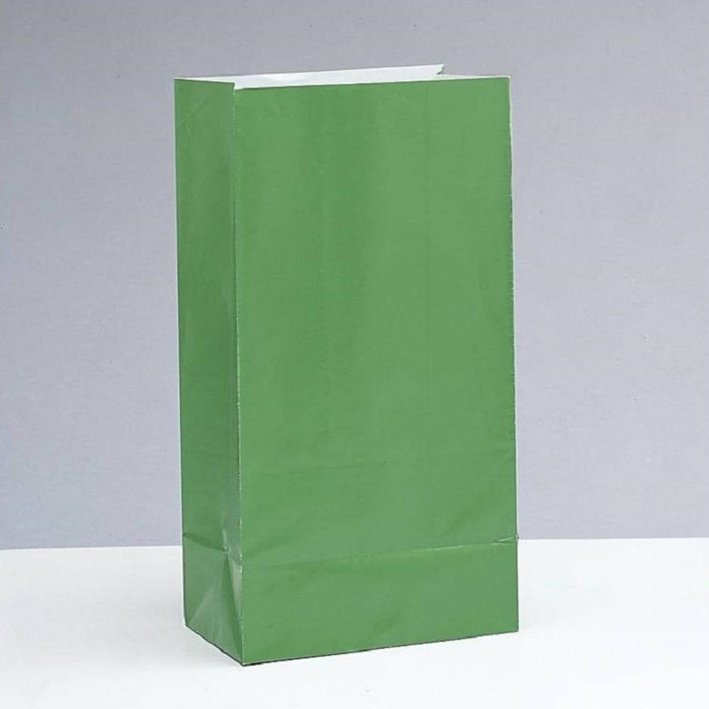 Unique Party Grüne Partytüten 25,4 x 12,7 x 6 cm | 12 Stück