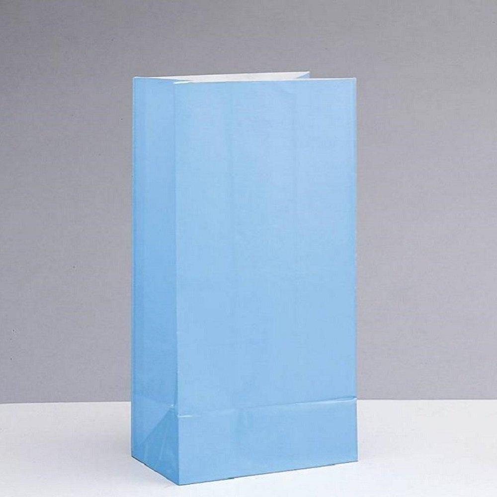 Unique Party Sachets cadeaux bleu clair 25,4 x 12,7 x 6 cm | 12 pièces