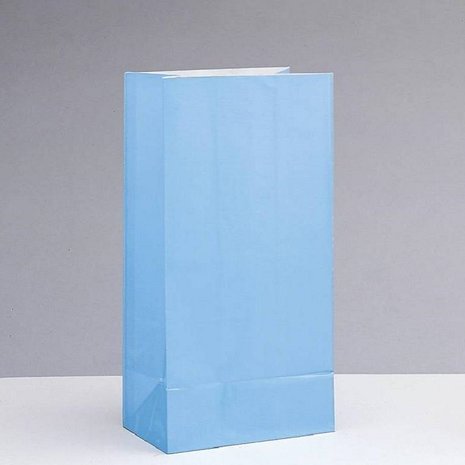 Unique Party Uitdeelzakjes Licht Blauw 25.4x12.7x6cm | 12 stuks Unique Party Uitdeelzakjes Licht Blauw 25.4x12.7x6cm | 12 stuks